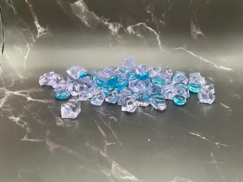 Vase Fillers- Teal/ Blue & Clear Marble Rocks