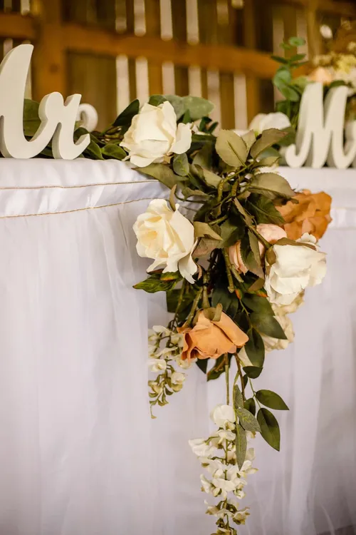 Taylor Collection- Bridal Table Garland with Blush/ Champagne Florals