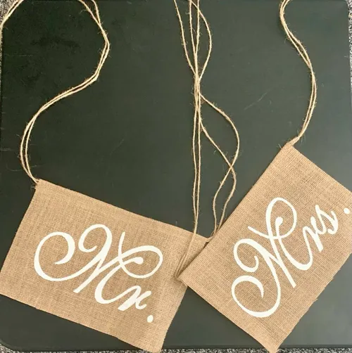 Chair Ties- Mr & Mrs. Burlap Chair Ties