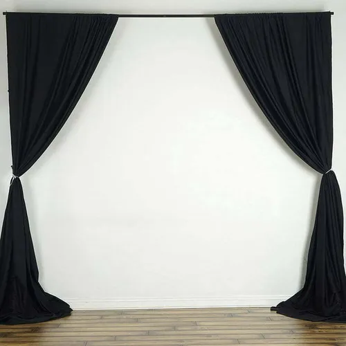 Backdrop Drapes - Black Backdrop Curtain 10ft x 10ft (2 panels)