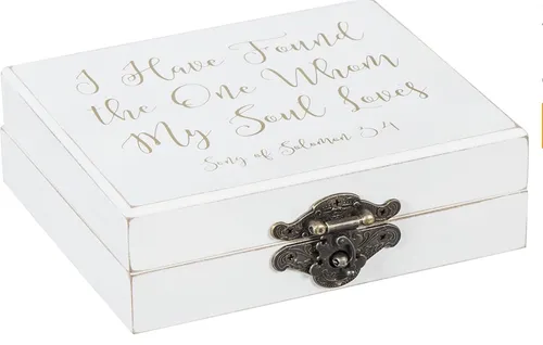 Boxes- Ring Box, Distressed White, I Have Found the One Whom My Soul Loves