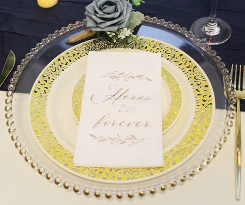 Plate Chargers- Gold Bead Trim Plate Chargers