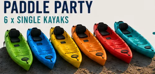 “Paddle Party” (6 x Single Kayaks)