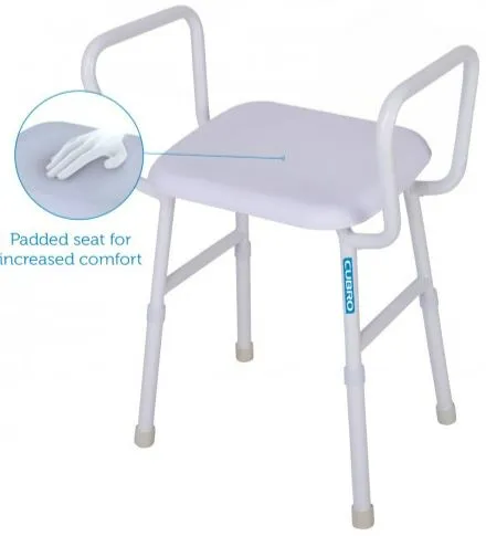 Viking Shower Stool with Arms and Padded Seat