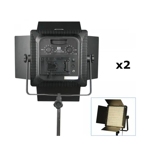 2x Nanguang CN-600CSA Bi-color LED Panel with Charger