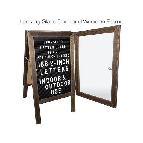 A-Frame Two-Sided Glass Locking Letter Board