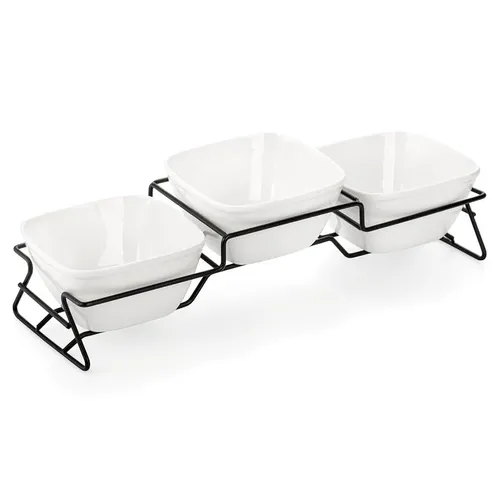 Square Bowl Chip & Dip Serving Set