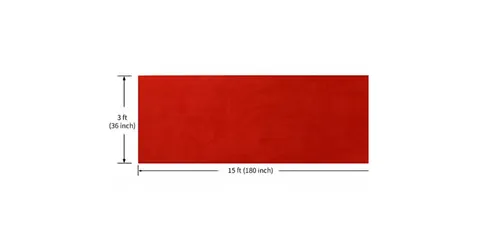 Red Carpet Runner 3x15 ft rubberback