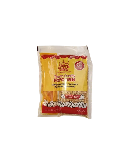 Popcorn kit pre-measured for 8 ounce kettle includes butter oil seeds-makes about 2.0 gallon