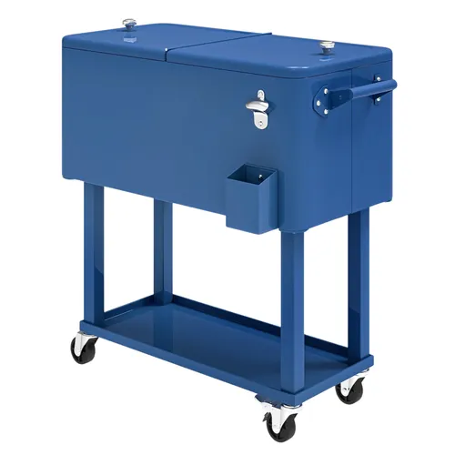  80 Quart Rolling Outdoor Portable Beverage Ice Chest