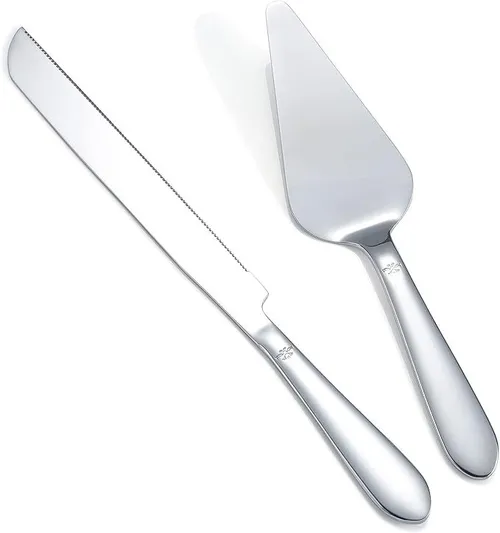Cake Cutting Set for Wedding, Elegant Cake Knife and Server Set with Thickened Stainless Steel