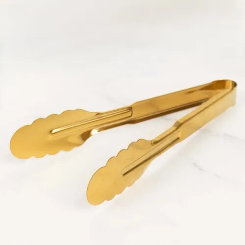 9 Inch Serving Tongs (Gold color) Stainless Steel