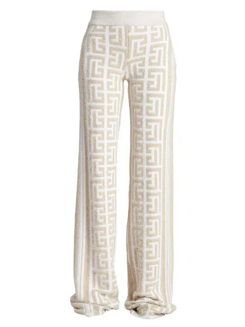 Balmain Textured Monogram Pants