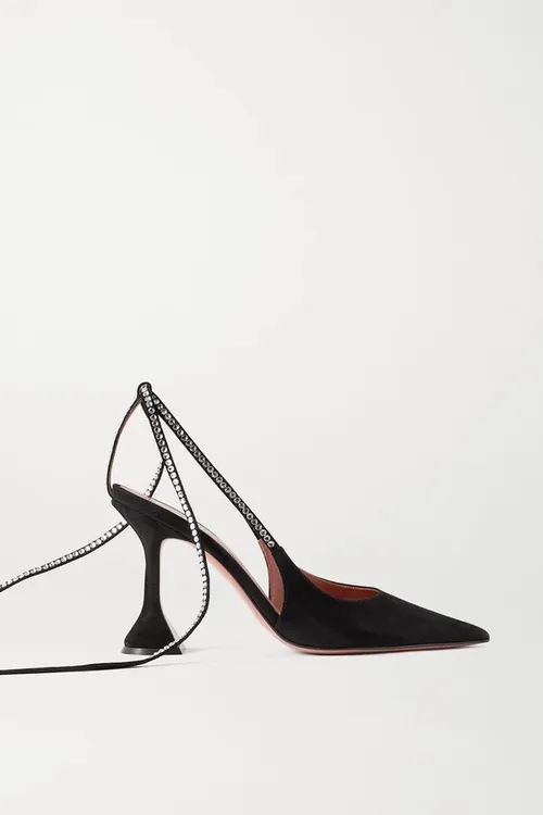 Amina Muaddi Karma Crystal Embellished Heels