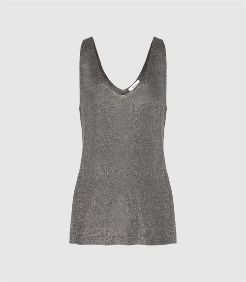 Reiss Agata Metallic Tank