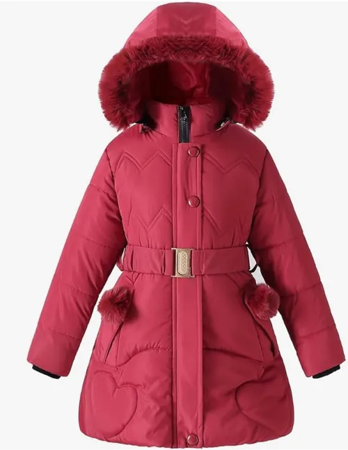 Winter dress coat with detachable hood
