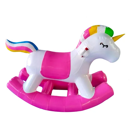 Schaukelpferd aufblasbar - Einhorn
