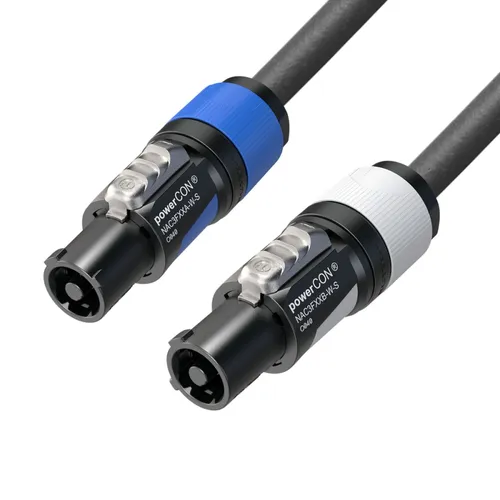 1m Powercon White to Powercon Blue