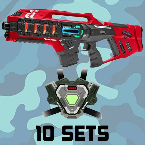 10 Laserguns (Groot + Vest)