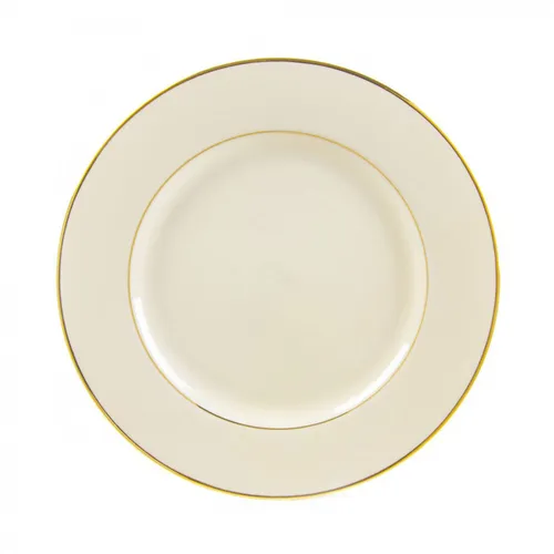 China Plates: Ivory and Gold Band