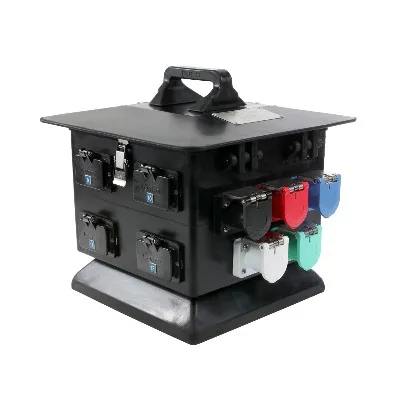 Lex DB100NP-AQQ-S3 100A Pagoda with Cam Inlet and (12) 5-20 Duplex Receptacles, Weather Resistant