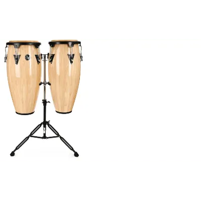 Latin Percussion Aspire Wood Conga Set - Natural w/Stand
