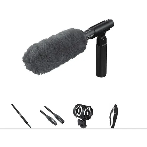 Sony ECM-VG1 Short Shotgun Microphone Boom Kit with Boompole & Accessories