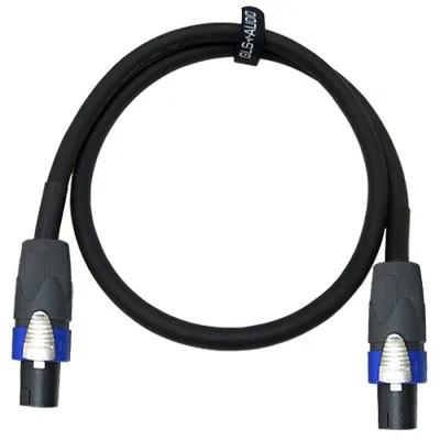 Speakon to Speakon - 5 ft. Cable - Black Neutrik NL4FX (NL4FC) 12 Gauge 2 Conductor