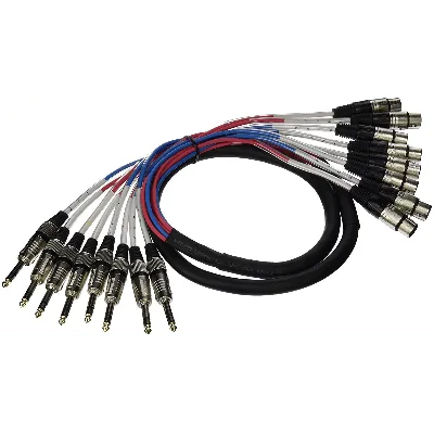 XLR Female to 1/4 Inch TRS - 8 Channel - 5 foot Snake