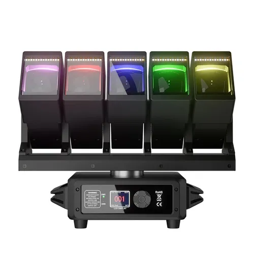 GalaxyJet LED Beam 5x60W RGBW 5 Moving Head Wave Bar Light Matrix Lighting