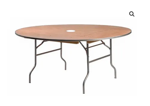 60-Inch Round Wood Table with Umbrella Hole