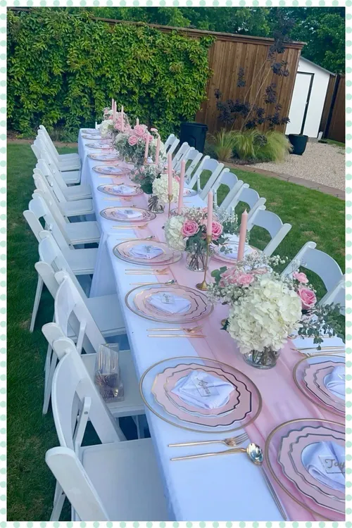 4m x 6m 2.0 Sides Marquee + 4 x 6ft Varnished Wooden Trestle Table + 32 White Foldable Padded Chair