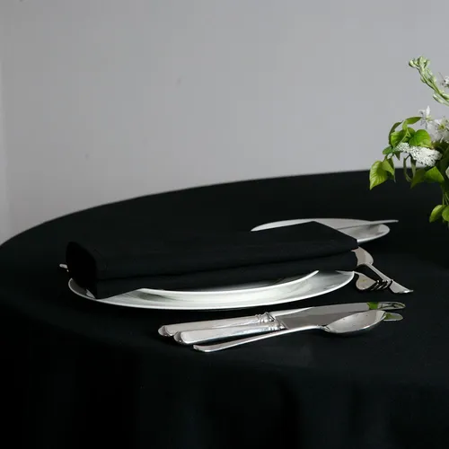 120 inches Black Round Table Cloth  