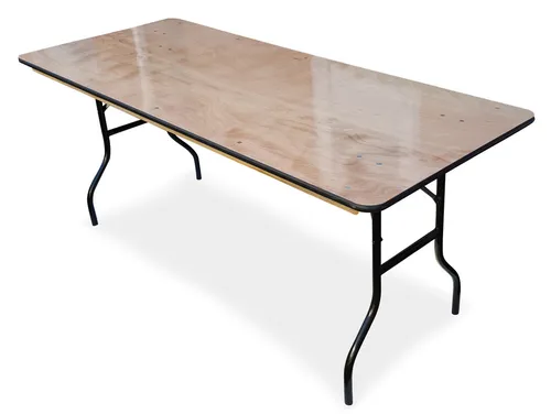 6ft Varnished Wooden Trestle Table