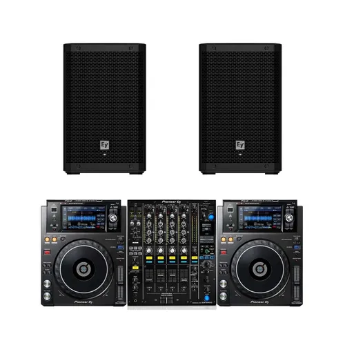 Pioneer XDJ 1000 Mk2 DJM 900 Nexus Mixer EV Speaker Package