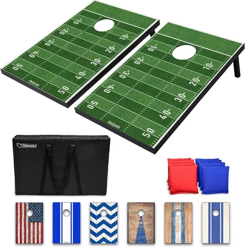 CORN HOLE SET FOOTBALL THEME