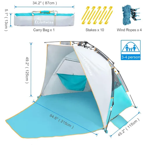 Easy Up Beach Tent - UPF 50+ 