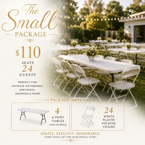 Small Package - Seats 24 Guests NF (Non-Folding Tables) 