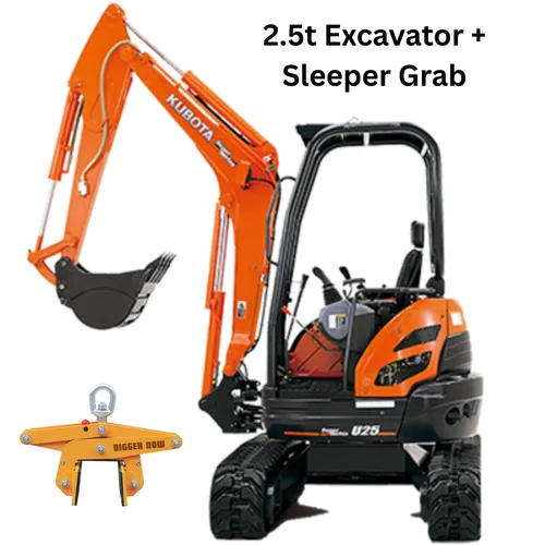 2.5t Kubota Excavator with Sleeper Grab