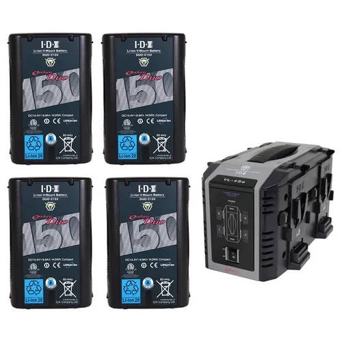 IDX V-Lock 150W (4x) + IDX VL simultaneous Quick charger