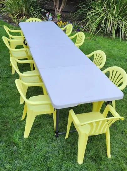 YELLOW COMBO TABLES & CHAIRS