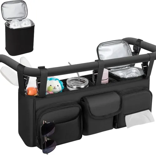 Double Stroller Organizer with Cooler Bag (Compatible GT2 Double)