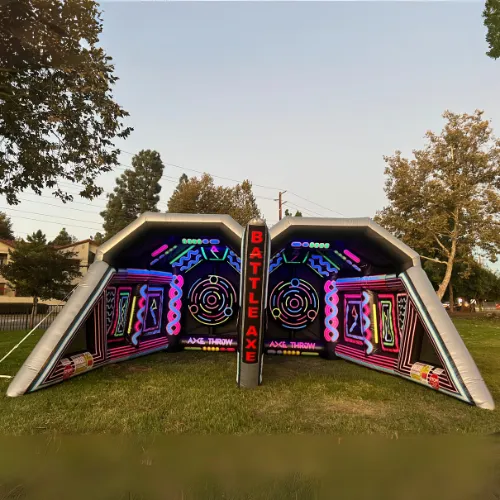 Blacklight Battle Axe Throw - Two Lane Inflatable Game
