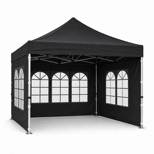 10'x10' Waterproof Pop Up Canopy Tent with Sides - Black