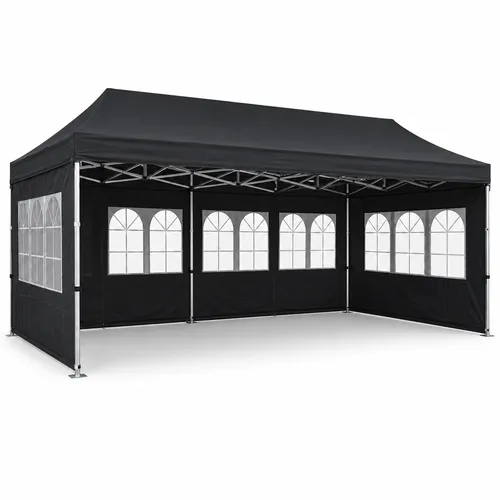 10'x20' Waterproof Pop Up Canopy Tent with Sides - Black