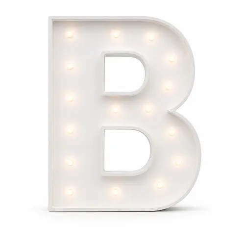 Marquee Letter B – White