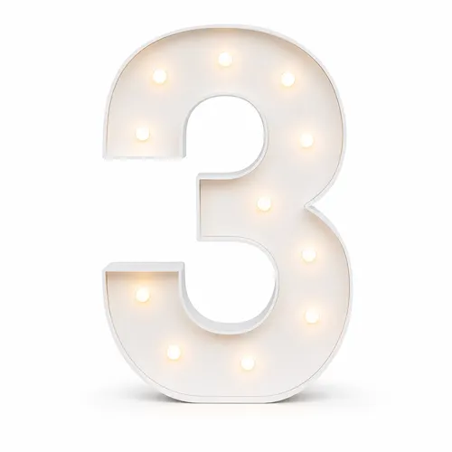 Marquee Number 3 – White