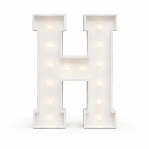 Marquee Letter H – White