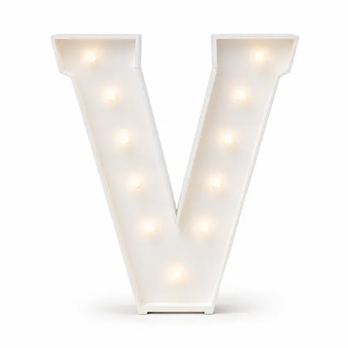 Marquee Letter V – White
