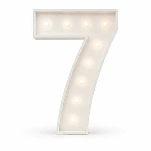 Marquee Number 7 – White